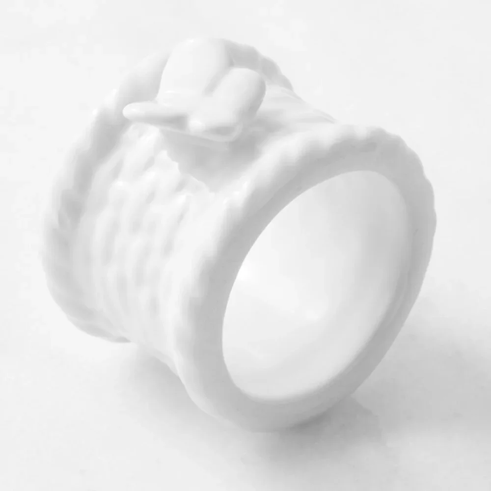 Williams Sonoma Sculptural Bunny Butterfly Napkin Rings, Set of 4